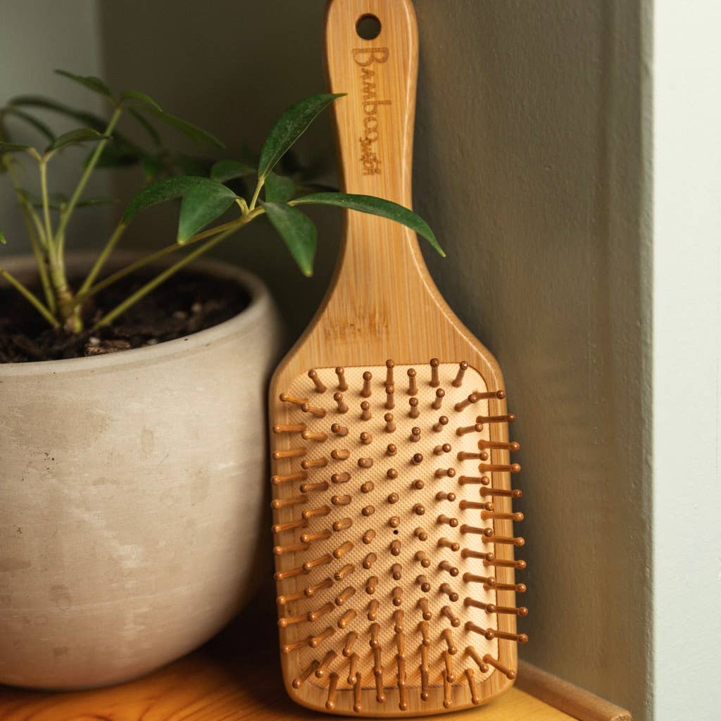 Bamboo Paddle Hairbrush - Square - Lemon & Lavender