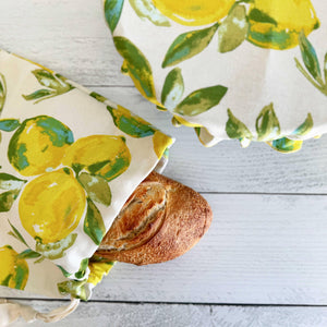 Limoncello Bread Makers Set- bread bag & bowl cover