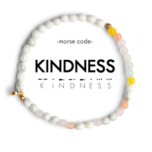 Morse Code Bracelet | KINDNESS: Light Grey & Lilac