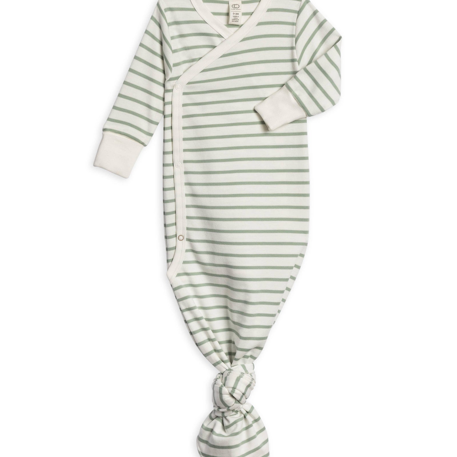 Organic Newborn Indy Kimono Gown - Vitto Stripe / Jade