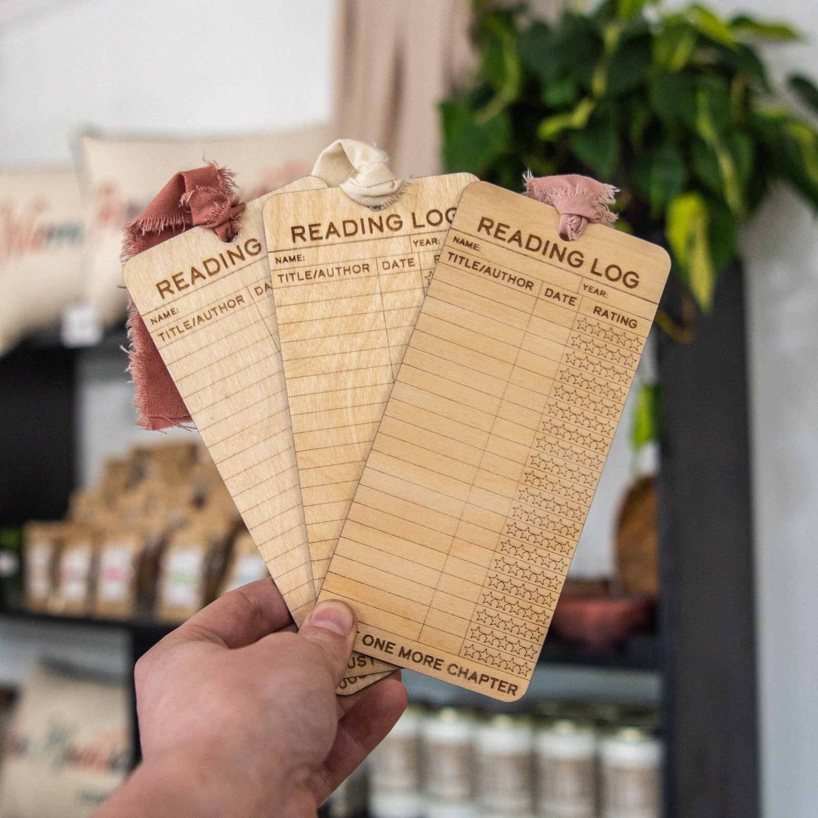 Reading Log Bookmark: Cream