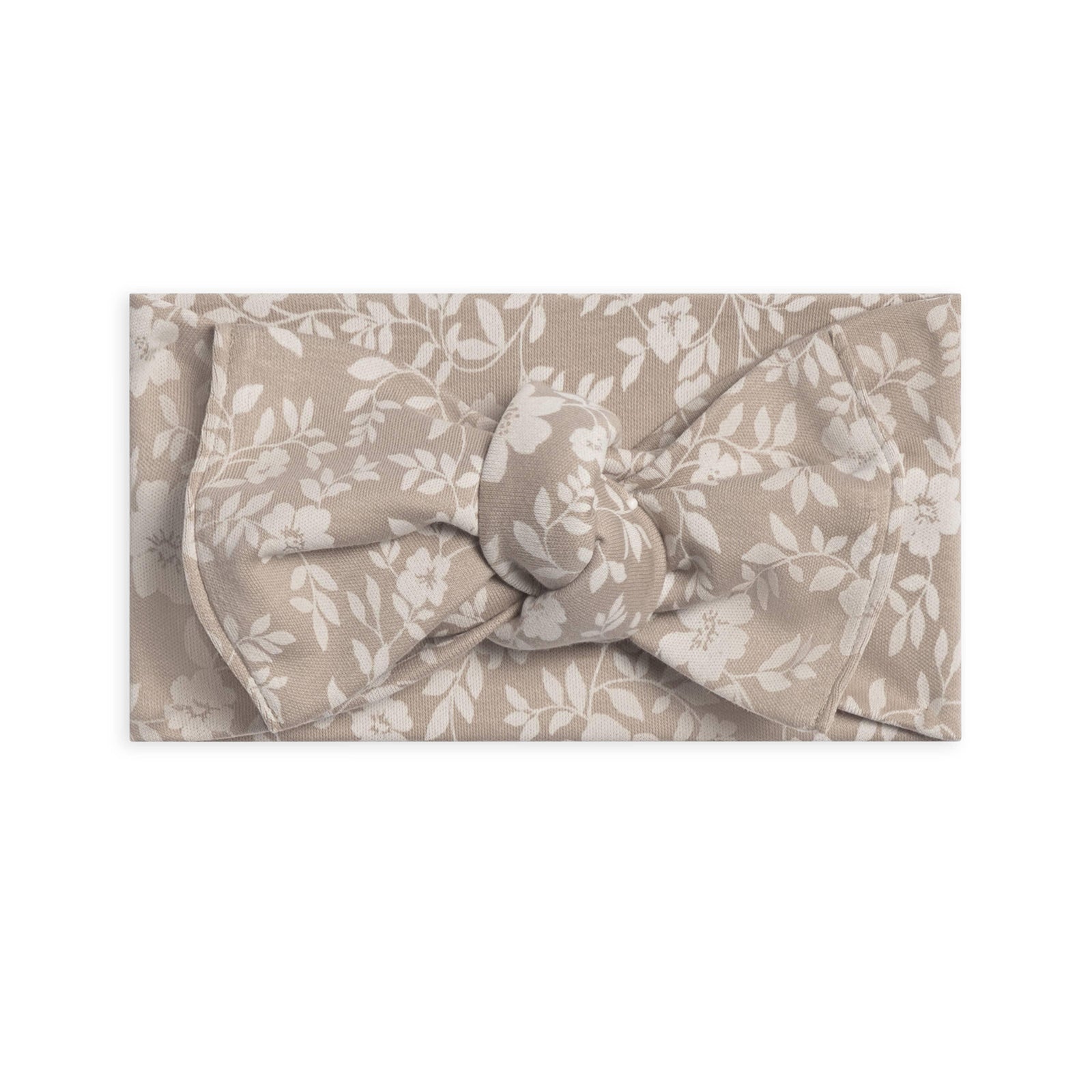 Organic Baby Hattie Knot Bow Wrap - Nicola Floral / Beige