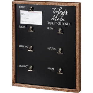 Today's Menu Take It Or Leave It Inset Box Sign