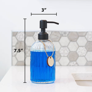 Refillable 14oz Glass Lotion/Soap Bottle - Black Pump