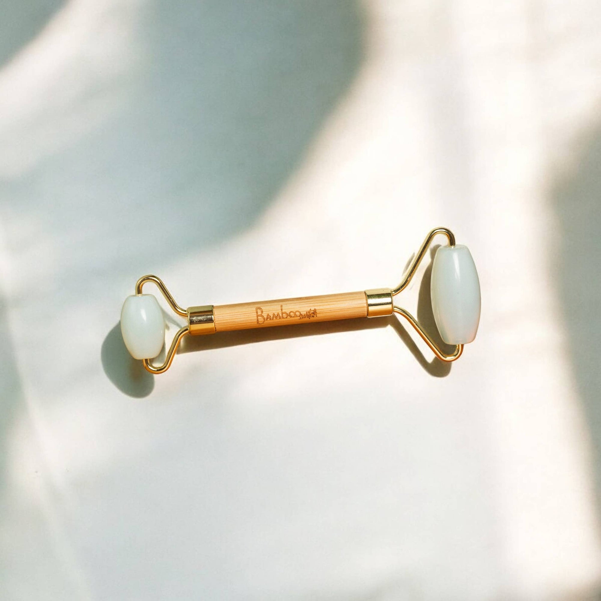 Bamboo Facial Massage Roller | Self Care Bestseller: Rose Quartz