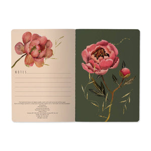 Pink Blossoms on White Notebook
