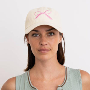 Bow Ribbon Embroidered Baseball Cap
