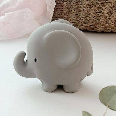 Elephant Natural Organic Rubber Teether, Rattle & Bath Toy