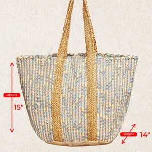 Cotton Dotted  Boho Tote Bag:
