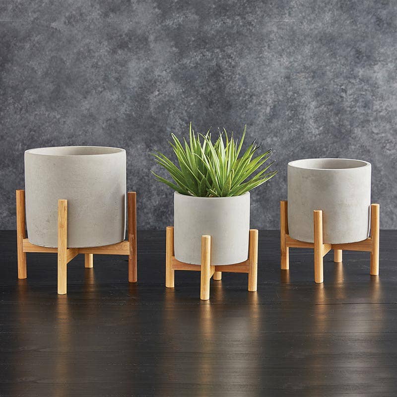 Round Pot with Stand - Medium