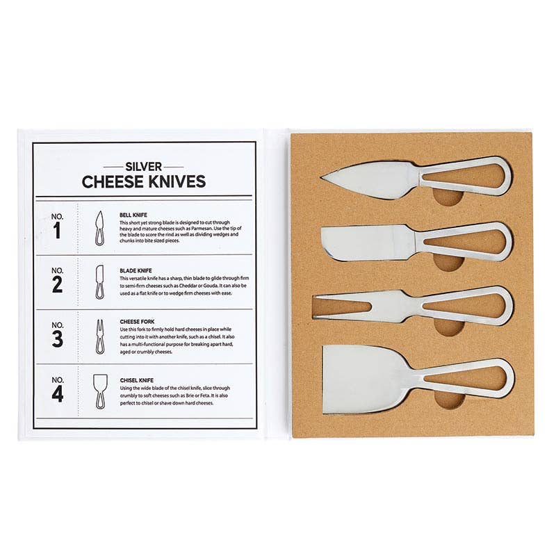 Cardboard Book Box - Silver Cheese Knives