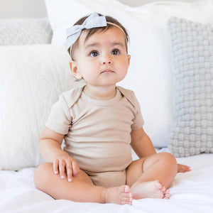 Organic Baby Short Sleeve Classic Bodysuit - Clay