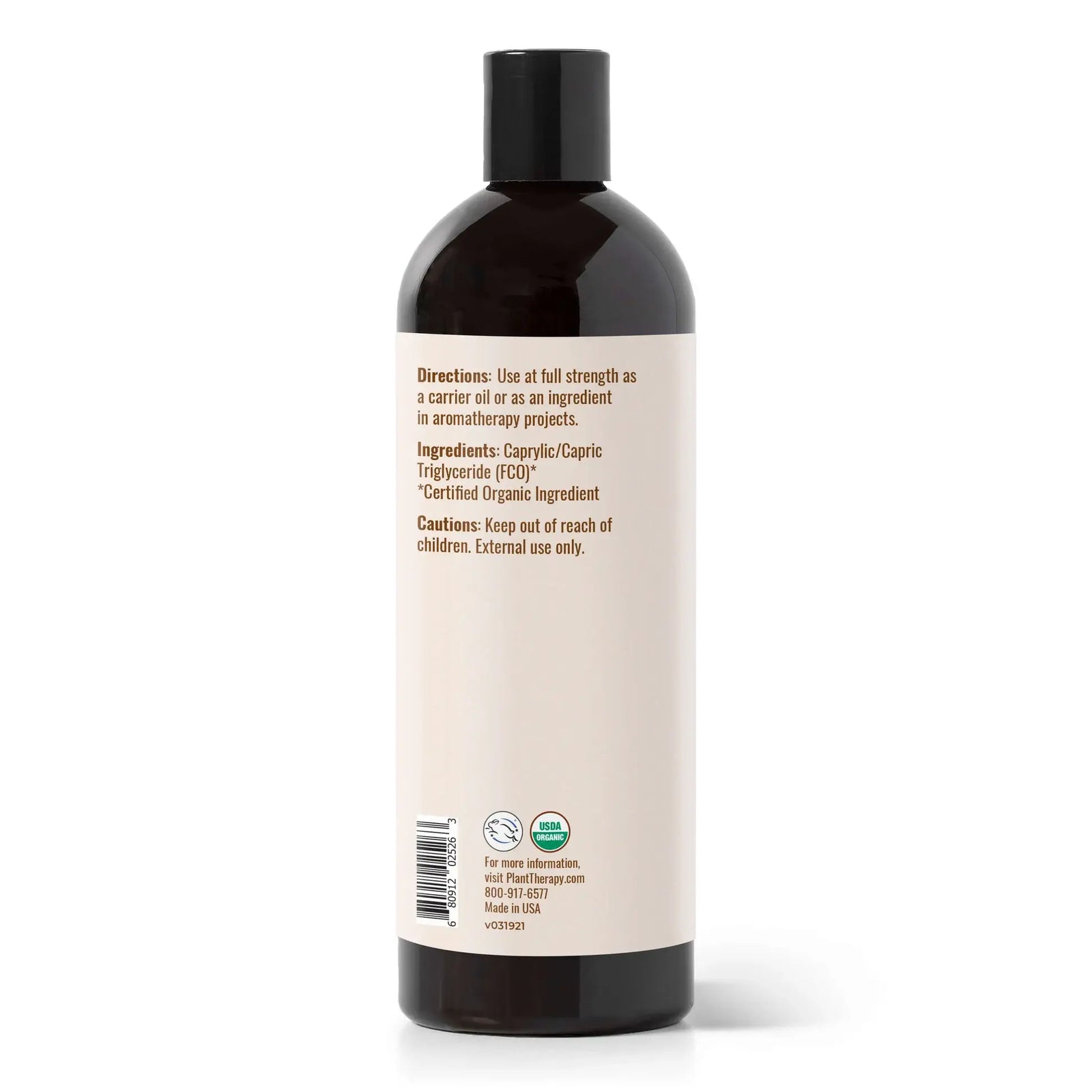 Organic Fractionated Coconut Carrier Oil 16 oz