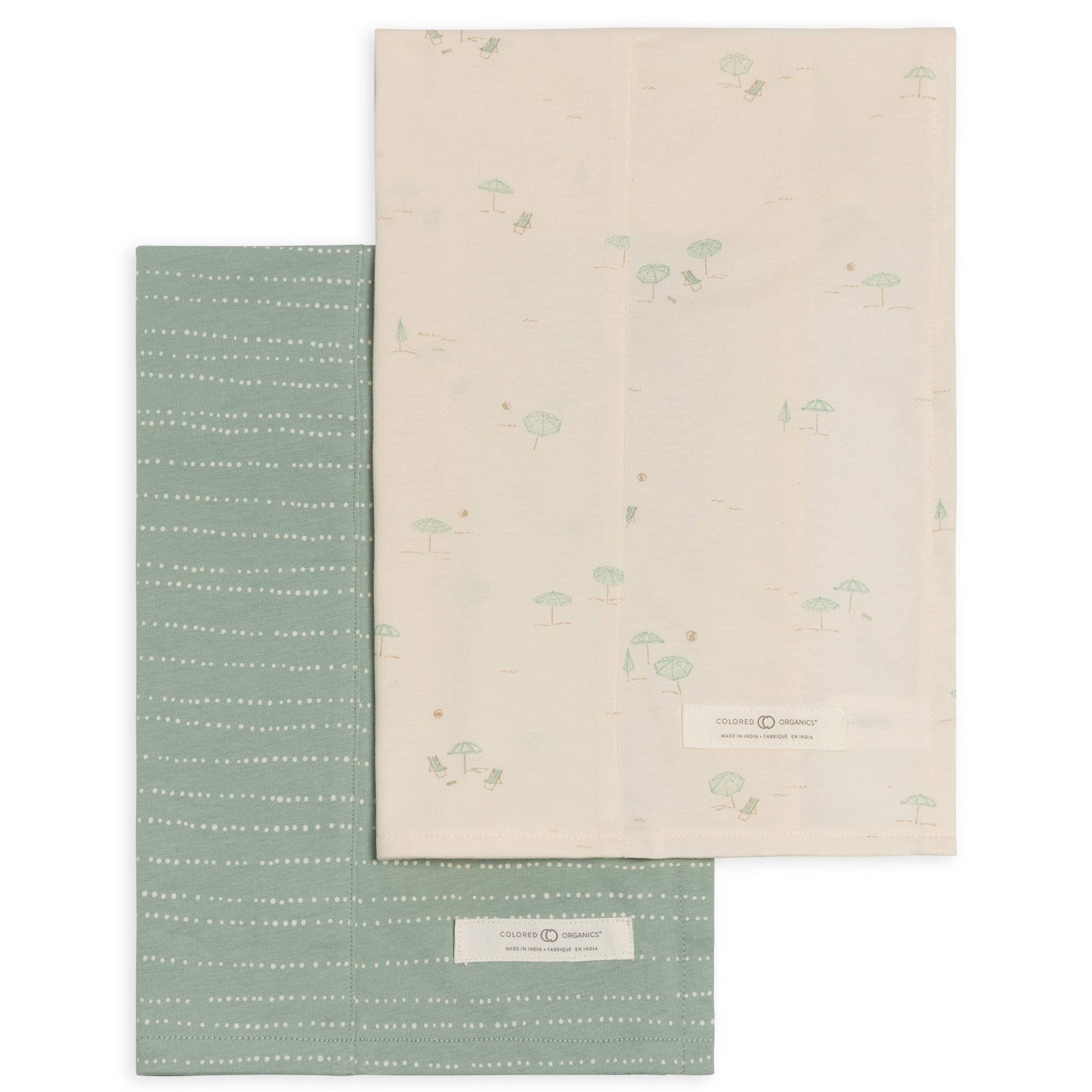 Organic Baby Burp Cloth (2-pack) - Pebble + Umbrella
