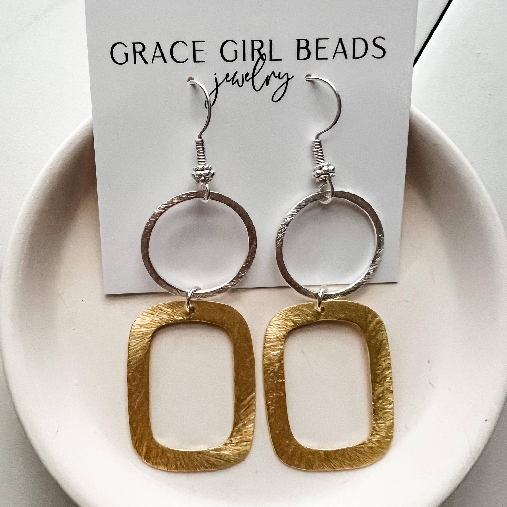Block Buster Earrings: Gold Block