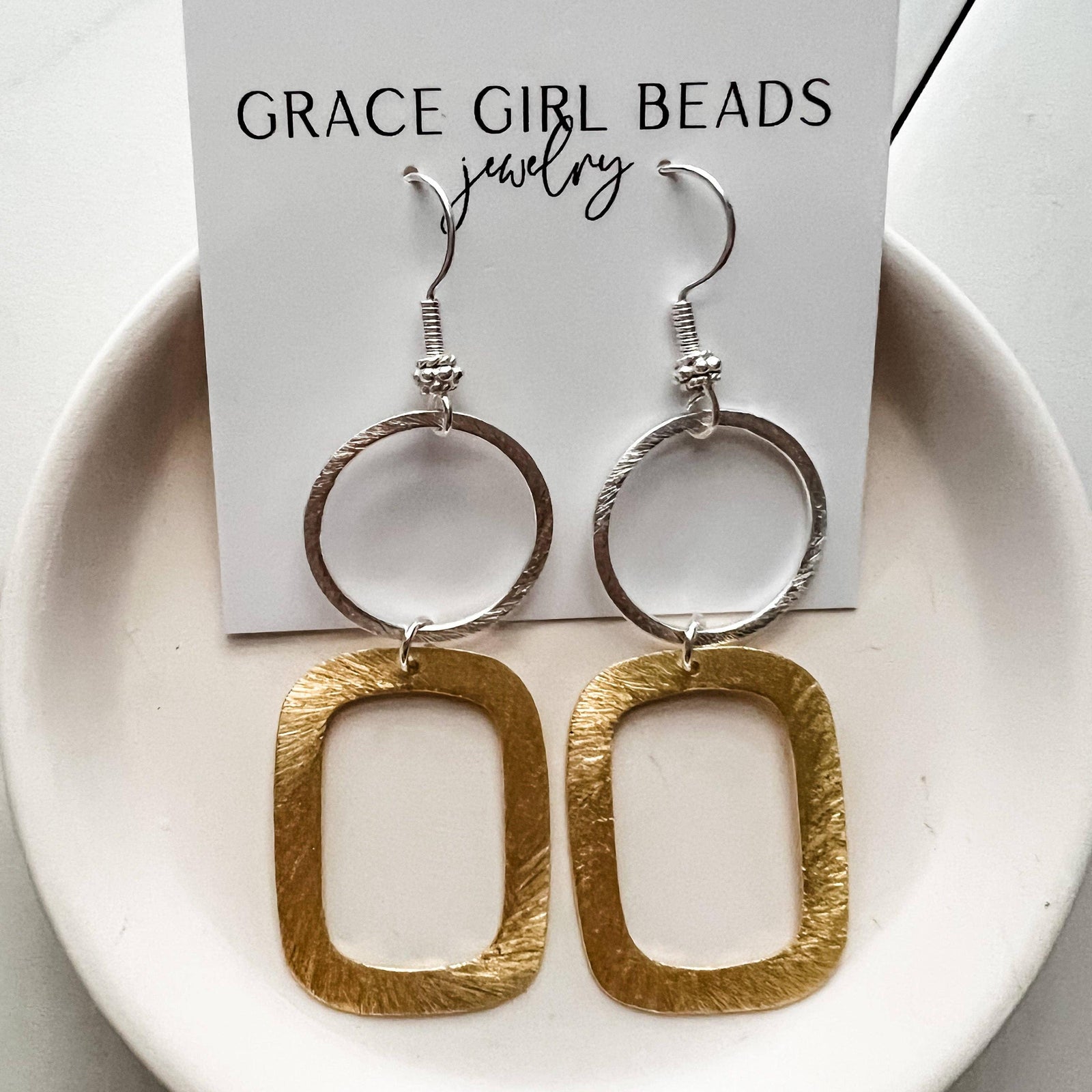 Earrings: Silver Block