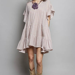 Short Sleeve Ruffle Tunic