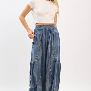 Washed Chambray Pants: Denim