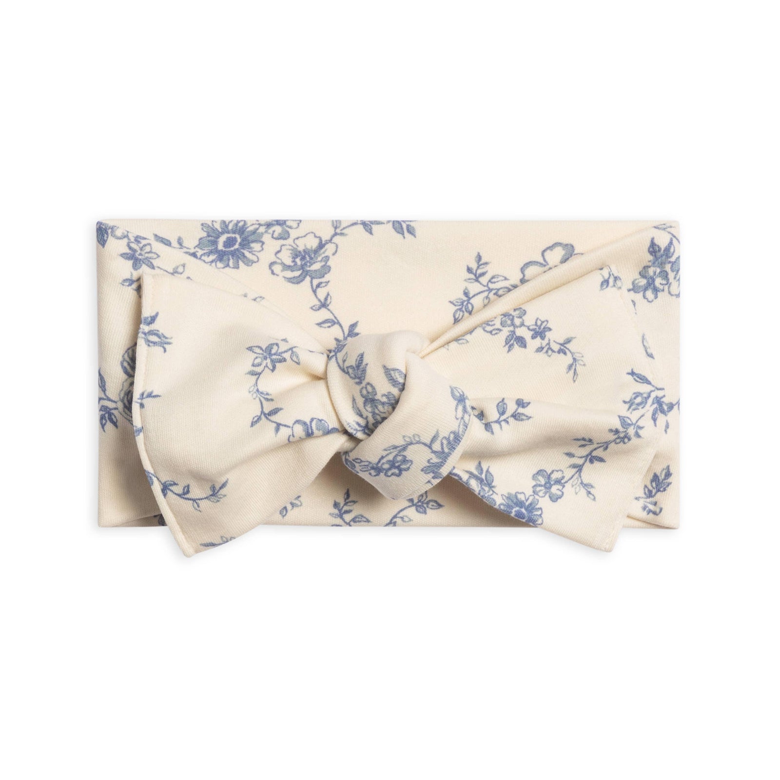 Organic Baby Hattie Knot Bow Wrap - Serena Floral / Rain