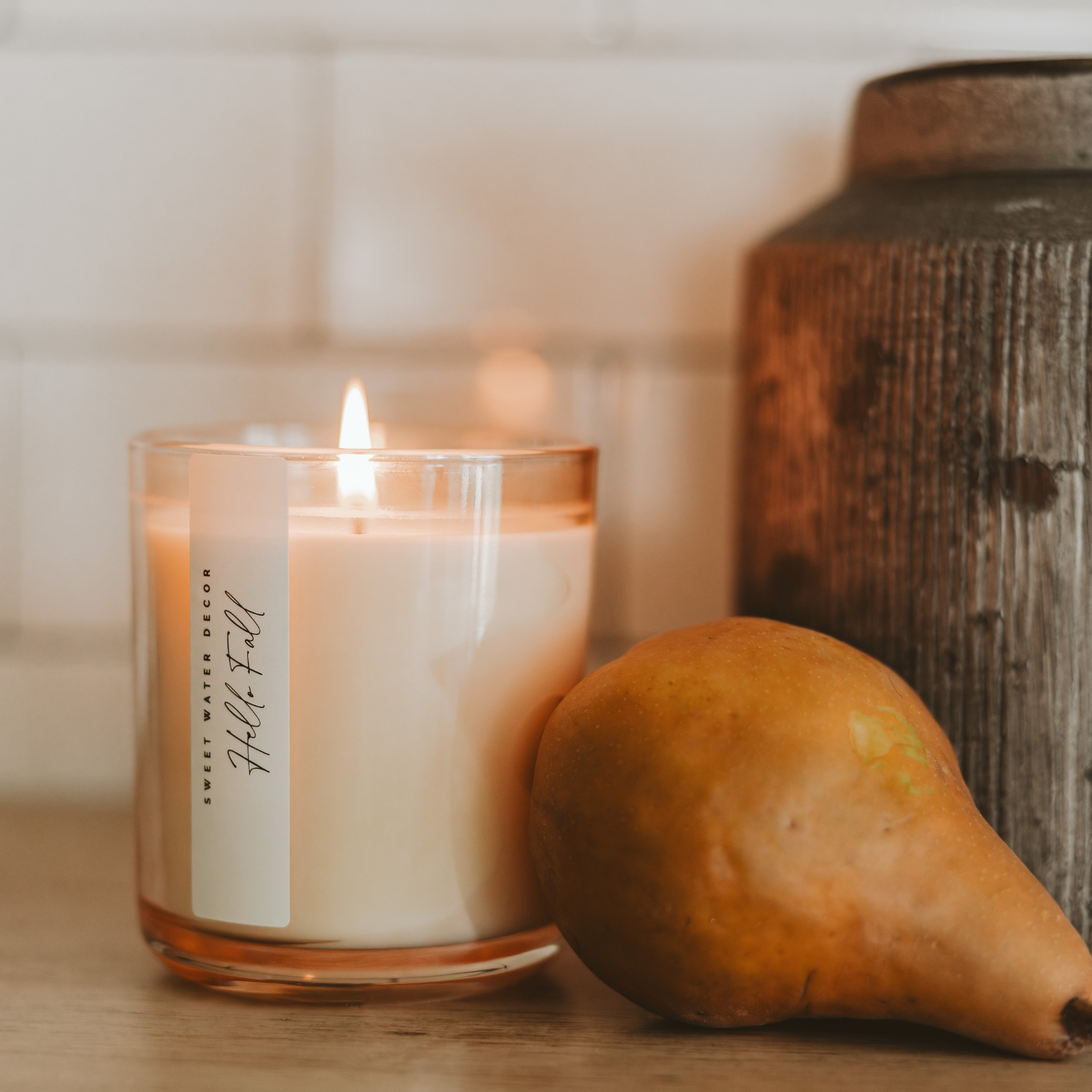Hello Fall 12 oz Soy Candle - Fall Decor and Gifts