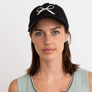 Bow Ribbon Embroidered Baseball Cap