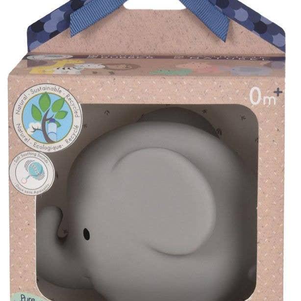 Elephant Natural Organic Rubber Teether, Rattle & Bath Toy