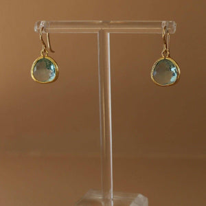 Aquamarine Bezel Earrings