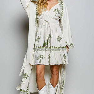 Palm Tree Cotton Kimono