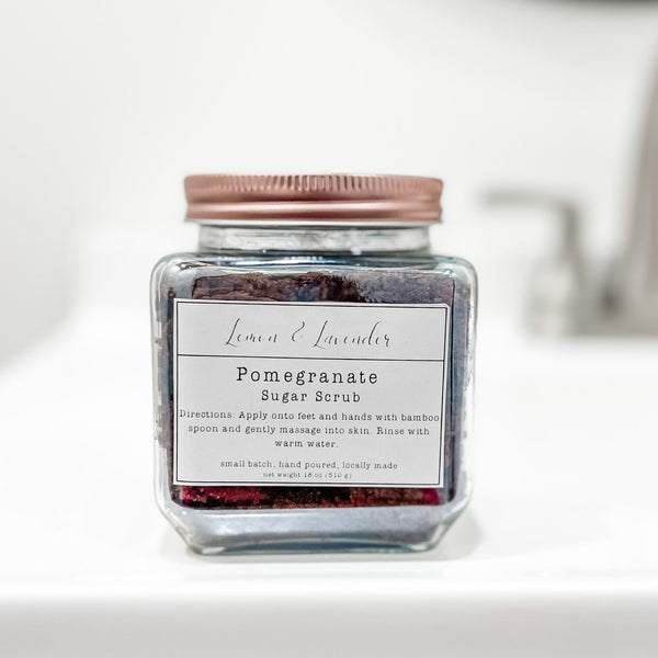 16 oz. Pomegranate Sugar Scrub- Small Batch by Lemon & Lavender