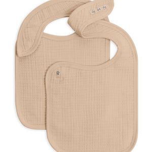 Organic Baby 2-Pack Muslin Bibs - Clay