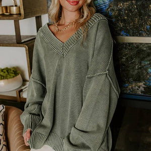 Green Mineral Wash Sweater