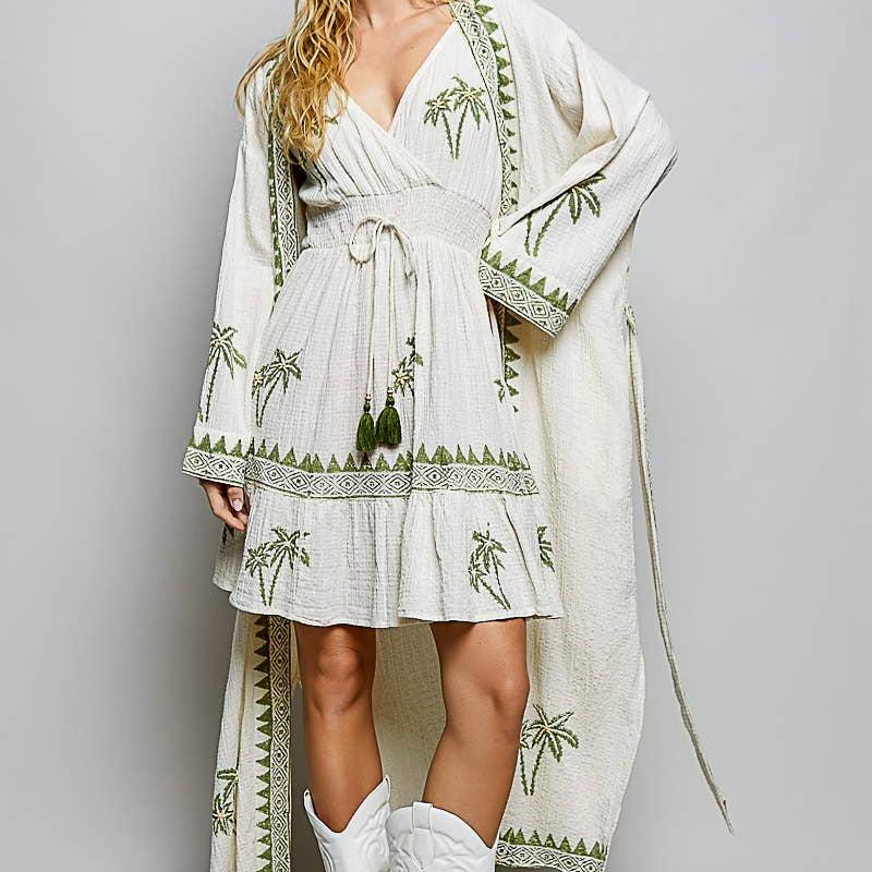 Palm Tree Cotton Kimono
