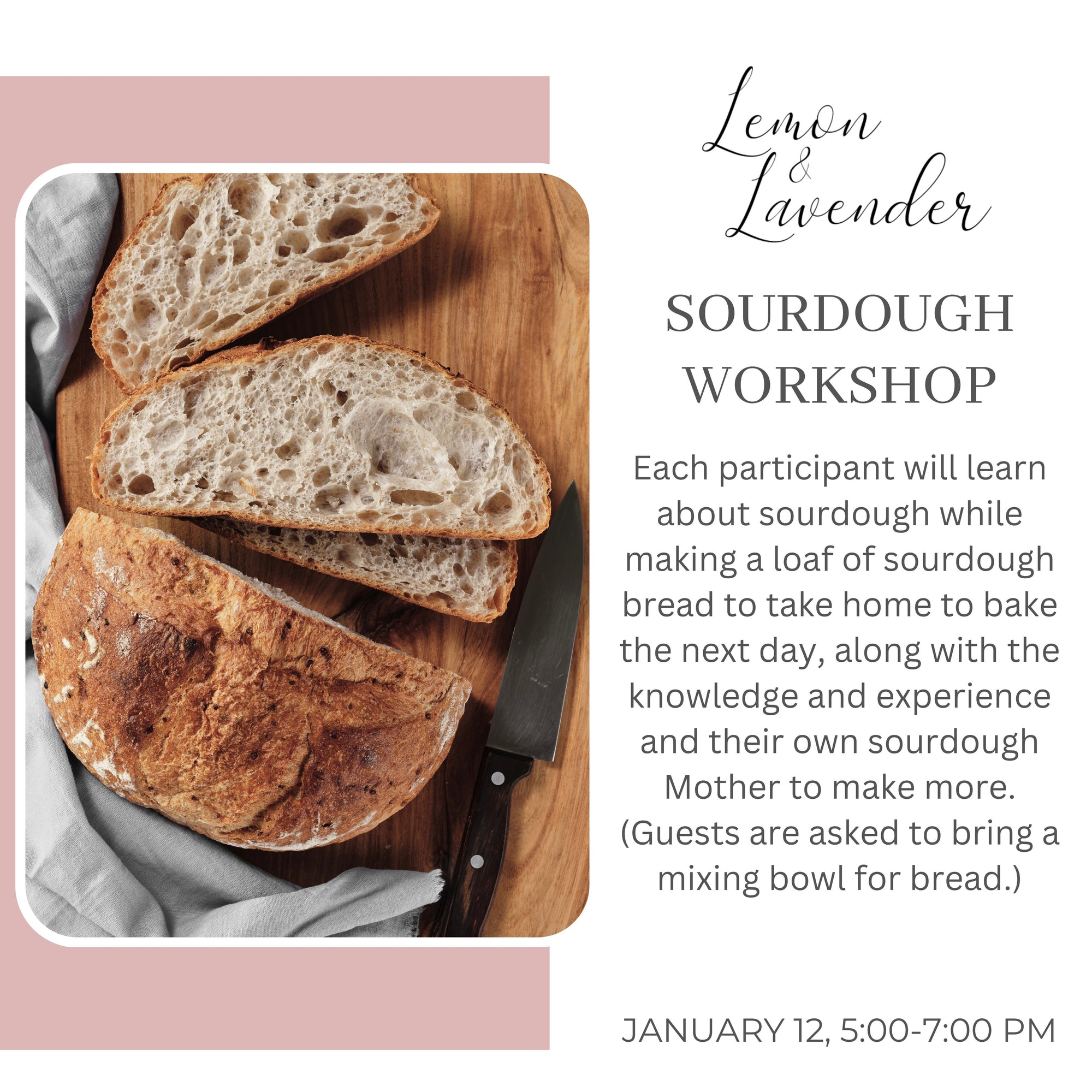 Sourdough 101 Workshop - Jan 12, 5:00 pm