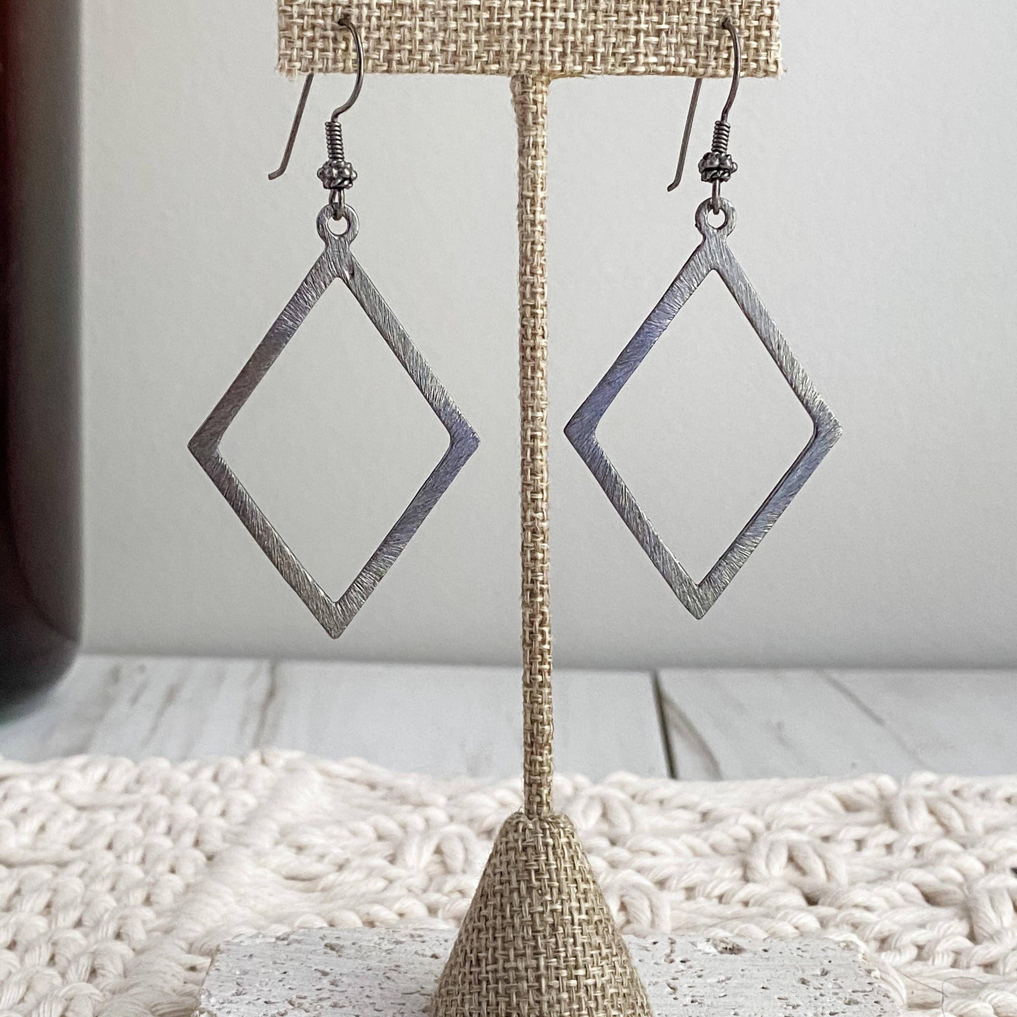 Diamond Earrings: Gunmetal