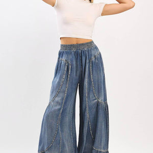 Washed Chambray Pants: Denim