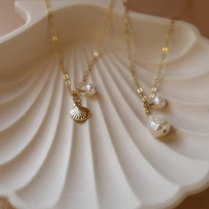 Double Pearl Drop Necklace