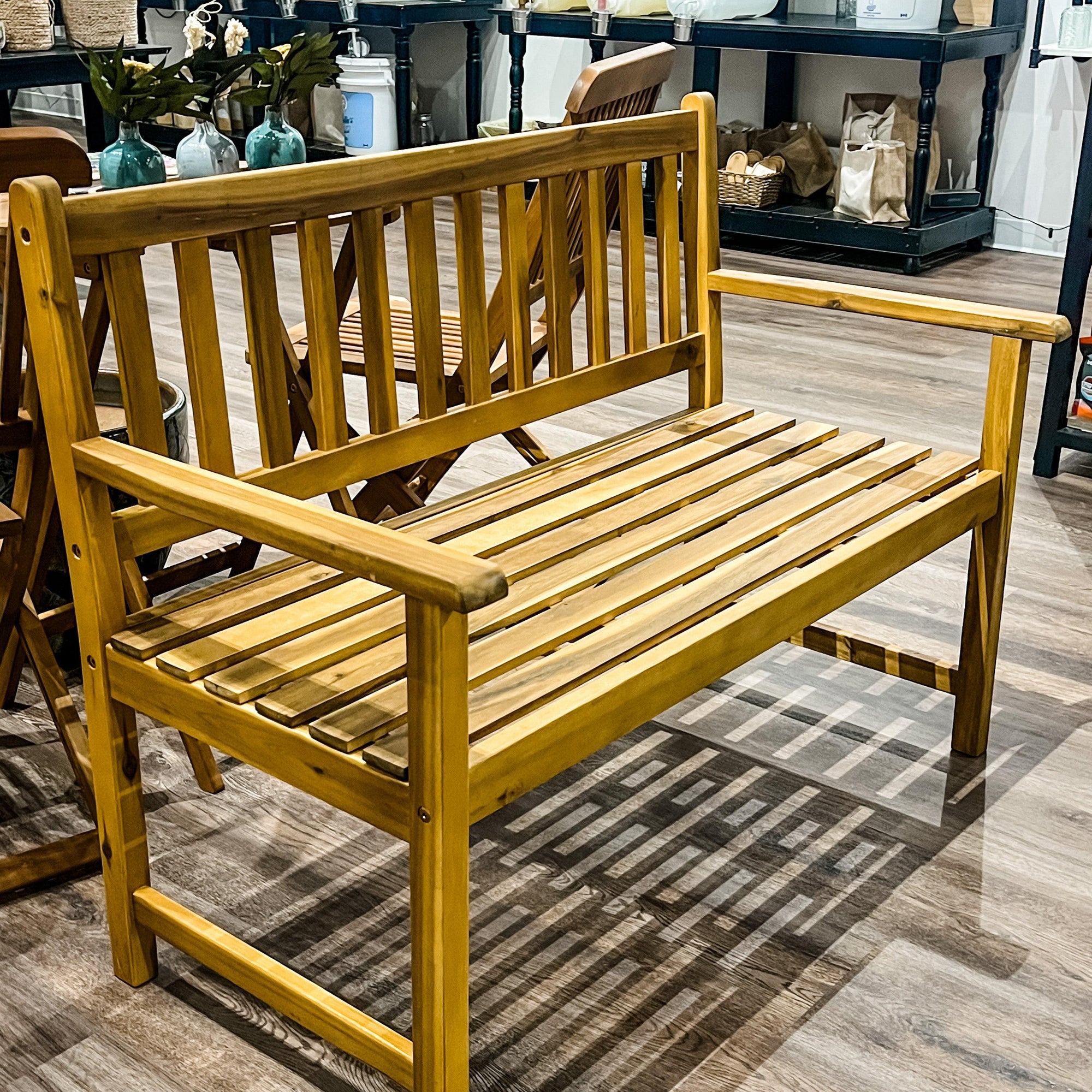 Acacia Wood Indoor/Outdoor Bench- PICK UP ONLY