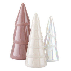 Holiday Ceramic Tree Set - Blush - Set of 3