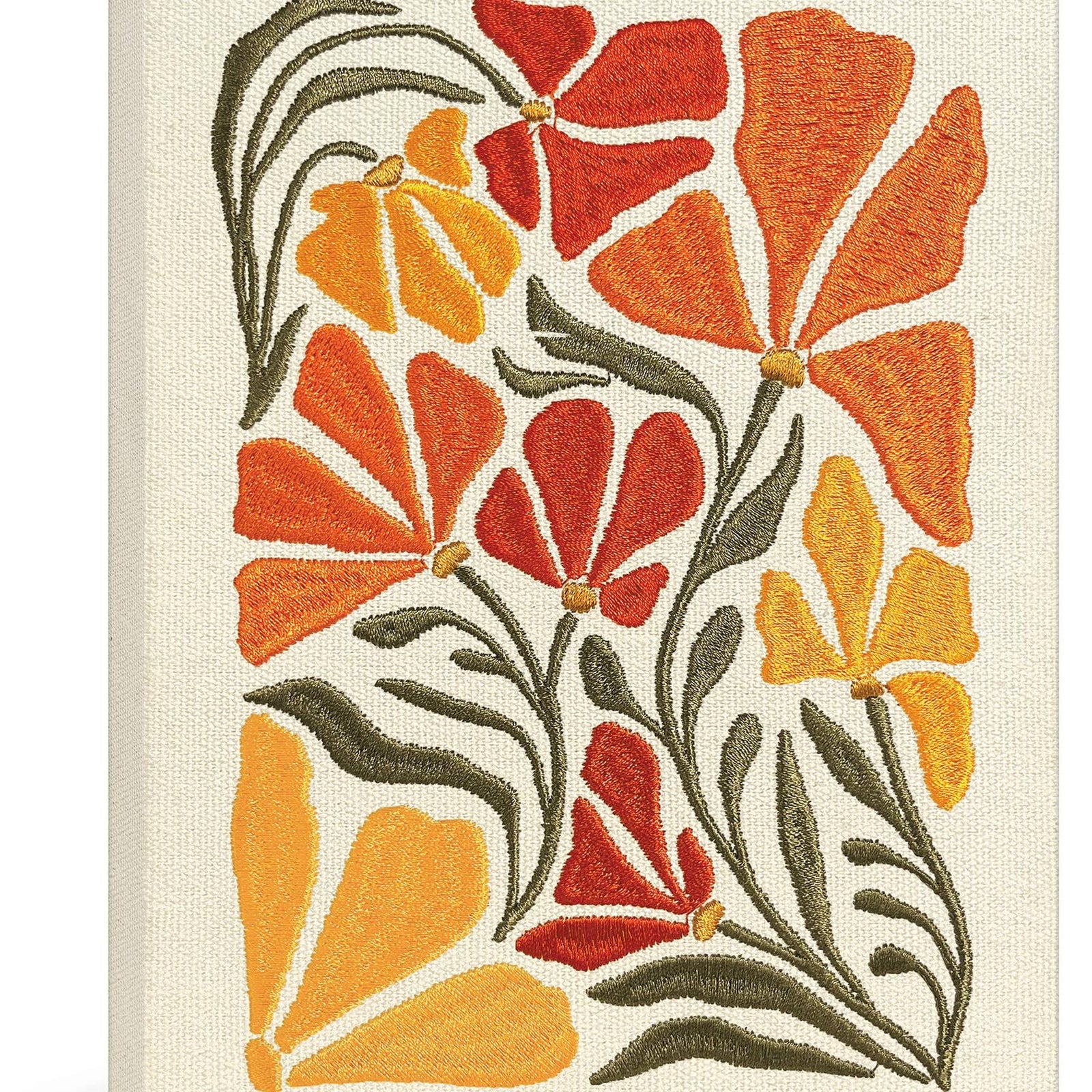 FABRIC EMBROIDERED JOURNAL FLOWER MARKET POPPY