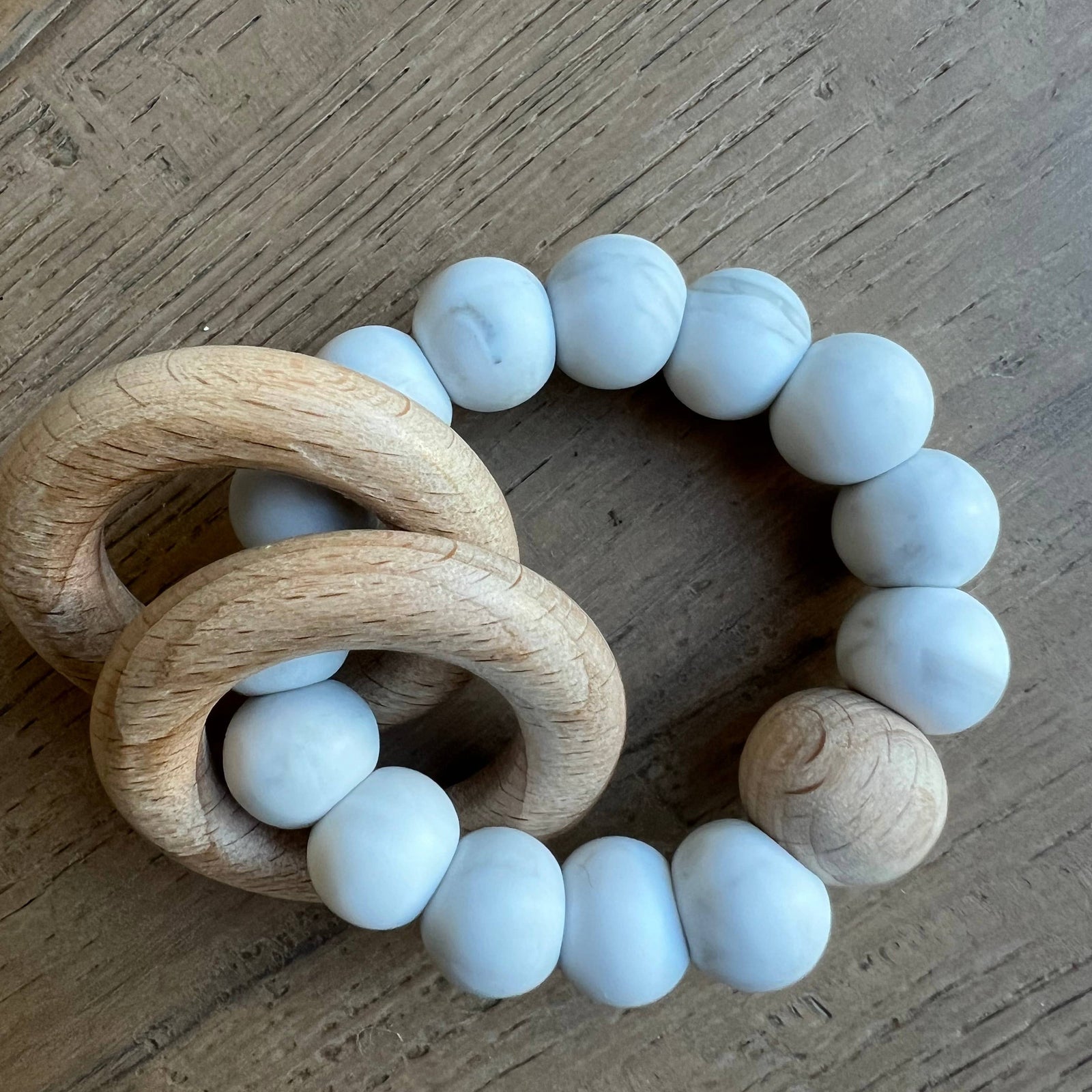 Ring Teether Color: Gray Marble - Lemon & Lavender