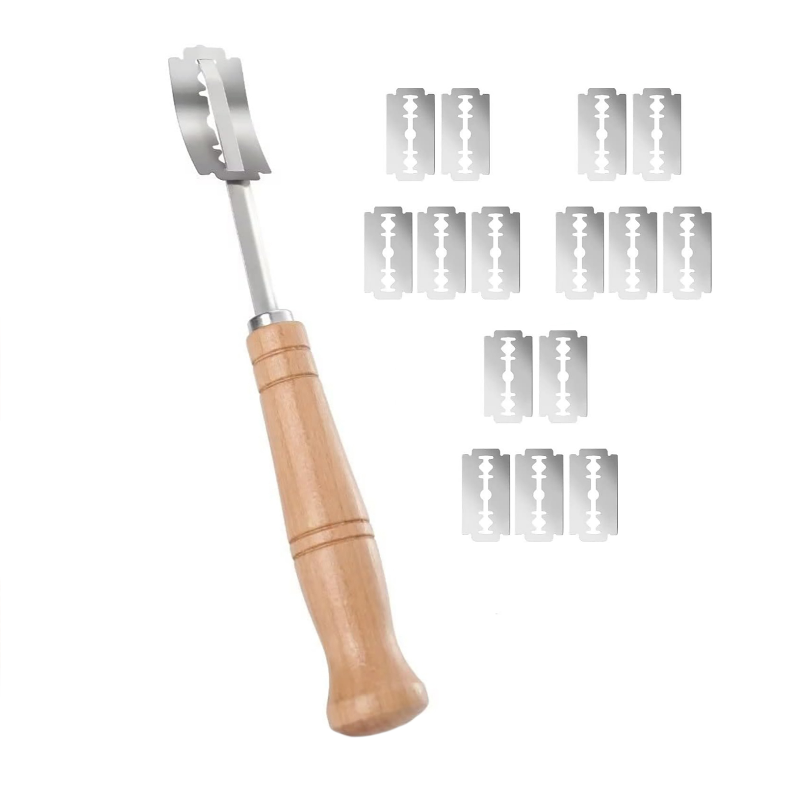Stainless Steel Bread Lame With Handle, 15 Blades