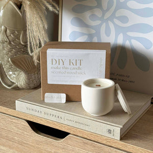 DIY Candle Making Kit Scented Wood Wick | 4oz | Craft Kit: Sea Salt + Sage