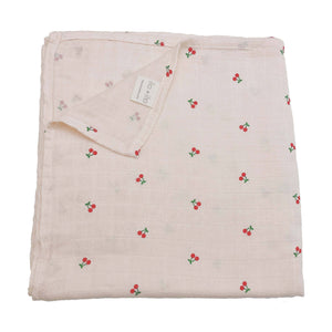 Bamboo Muslin Swaddle Blanket (Cherry)