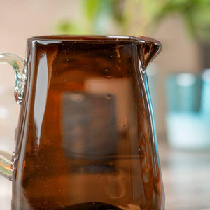 Handblown Glass Pitcher - Tamarind