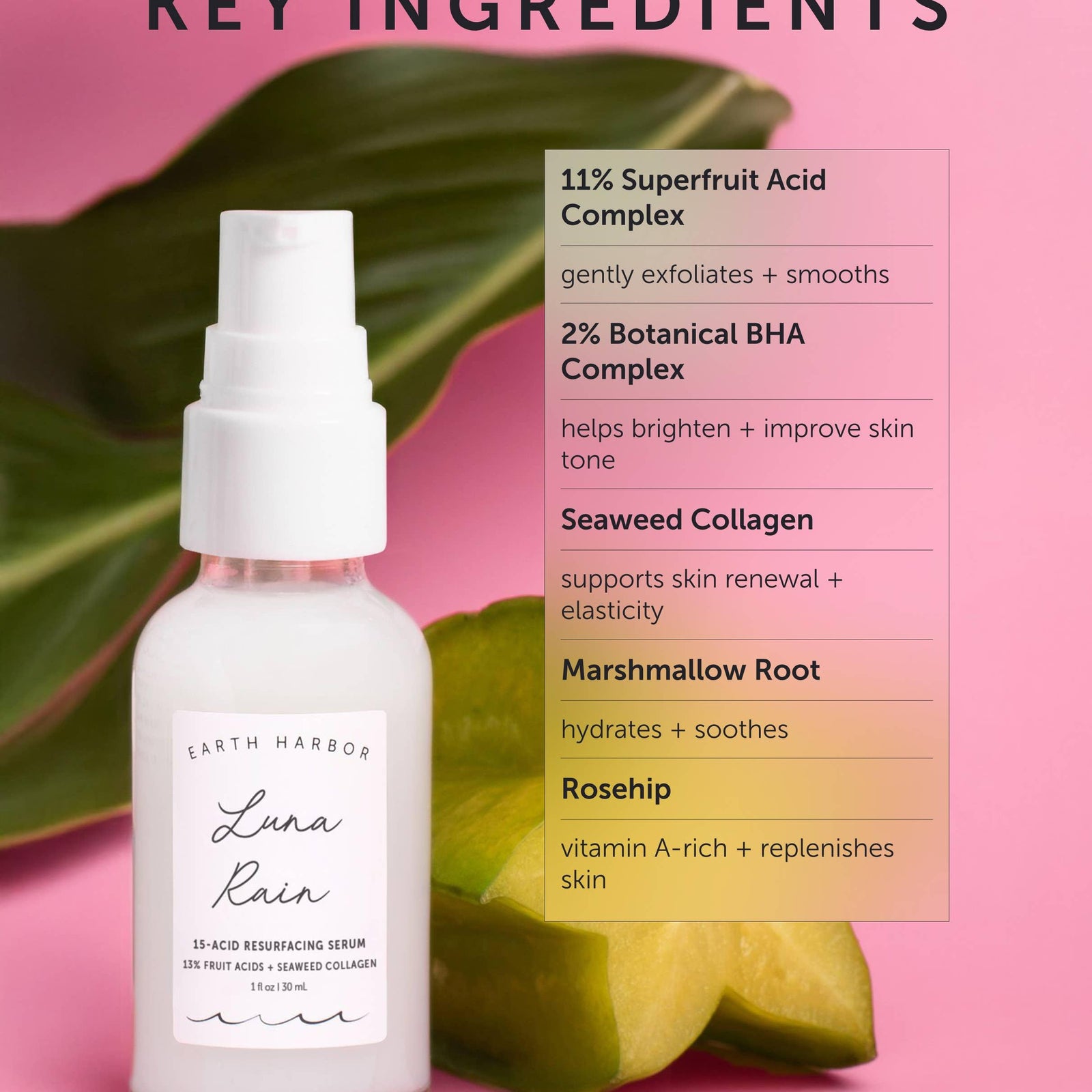 LUNA RAIN 15-Acid Resurfacing Serum: 13% Fruit Acids