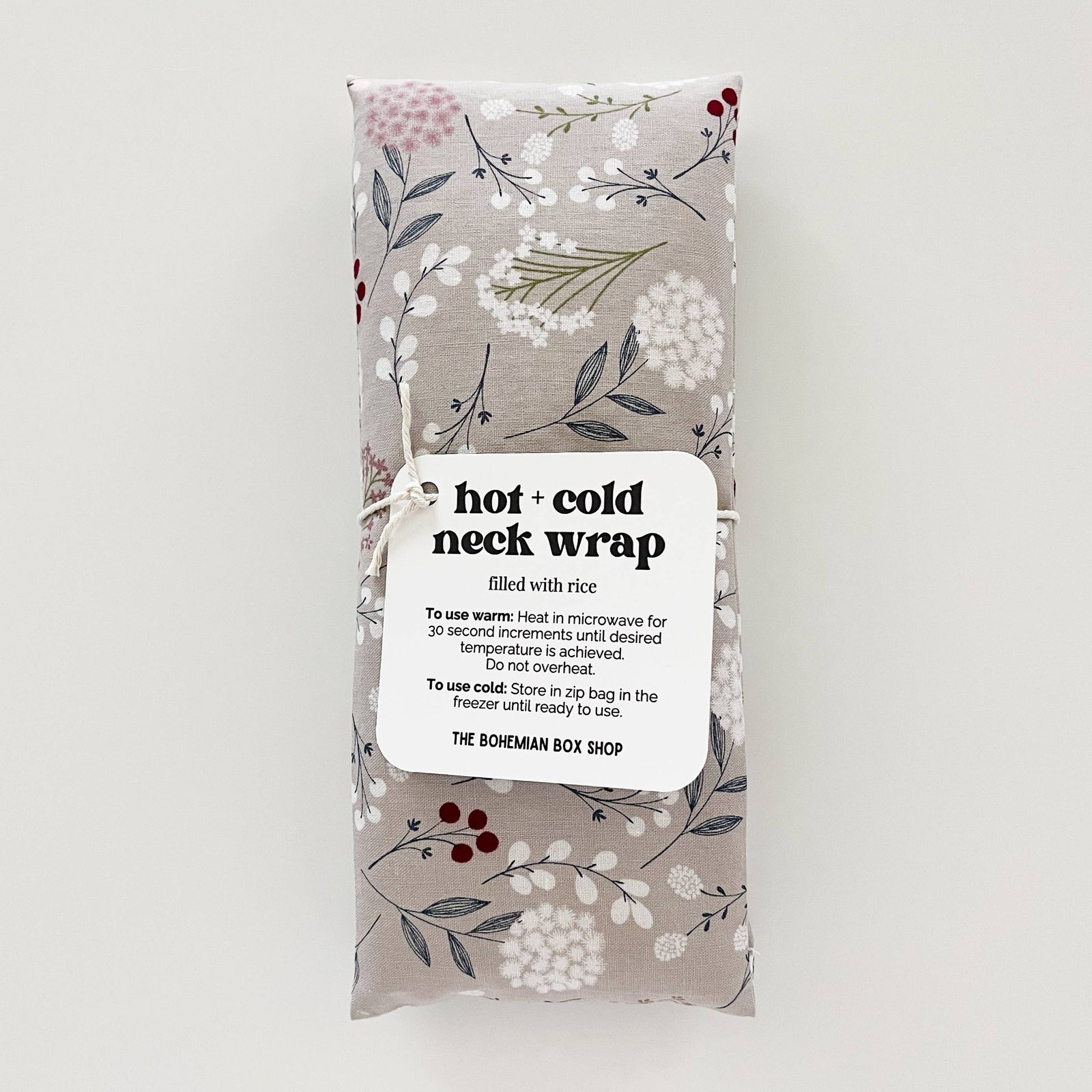 Hot & Cold Therapy Neck Wrap - Gray Floral Relaxation