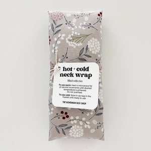 Hot & Cold Therapy Neck Wrap - Gray Floral Relaxation