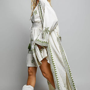 Palm Tree Cotton Kimono