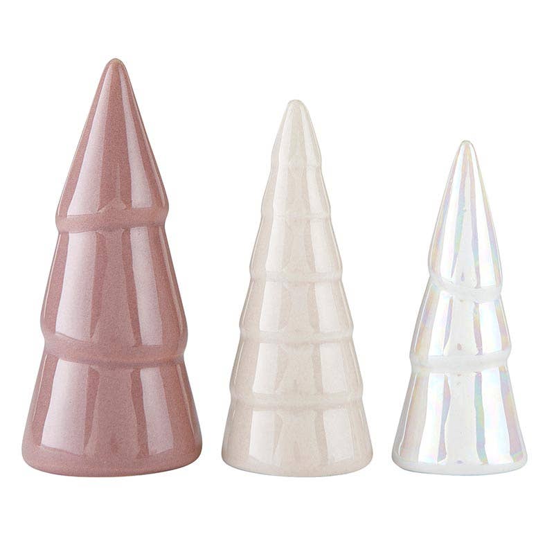 Holiday Ceramic Tree Set - Blush - Set of 3