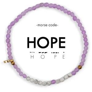 Morse Code Bracelet | HOPE: Lavender Quartz & Howlite